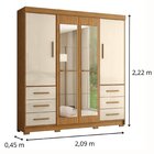 Guarda-roupa Casal Com Espelhos 4 Portas 6 Gavetas Estrela Fr