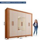Guarda-roupa Casal Com Espelhos 6 Portas 2 Gavetas Eden Freij