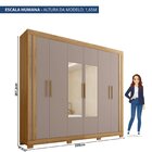 Guarda-roupa Casal Com Espelhos 6 Portas 2 Gavetas Eden Lamin