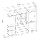 Guarda-roupa Casal Com Espelhos 6 Portas 4 Gavetas 262,2cm Mu