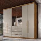 Guarda-roupa Casal Com Espelhos 6 Portas 4 Gavetas 262,2cm Mu