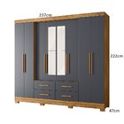 Guarda-roupa Casal Com Espelhos 8 Portas 4 Gavetas E Pés San