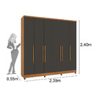 Guarda Roupa Casal Com Pé 6 Portas 4 Gavetas Veneza Tcil