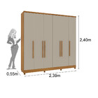 Guarda Roupa Casal Com Pé 6 Portas 4 Gavetas Veneza Tcil