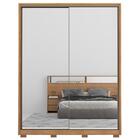 Guarda Roupa Casal Com Pés 2 Portas 2 Com Espelhos 3 Gavetas