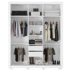 Guarda Roupa Casal Com Pés 3 Portas 2 Gavetas Vero D02 Branco