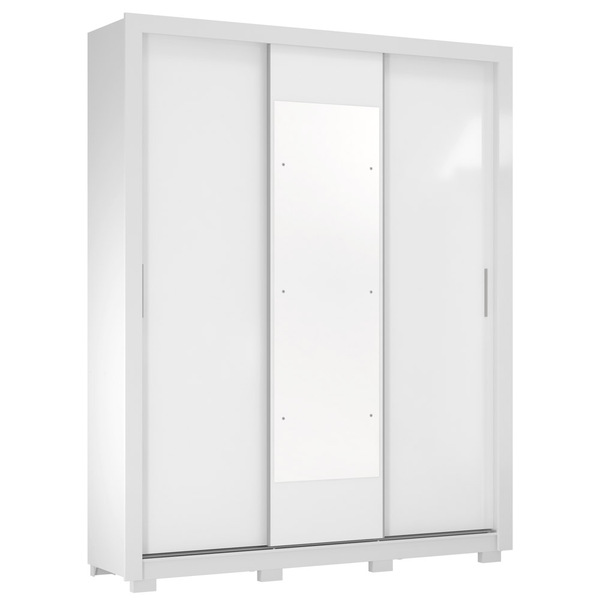 Guarda Roupa Casal Com Pés 3 Portas 2 Gavetas Vero D02 Branco