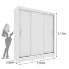 Guarda Roupa Casal Com Pés 3 Portas 4 Gavetas Taifa 190cm Esp