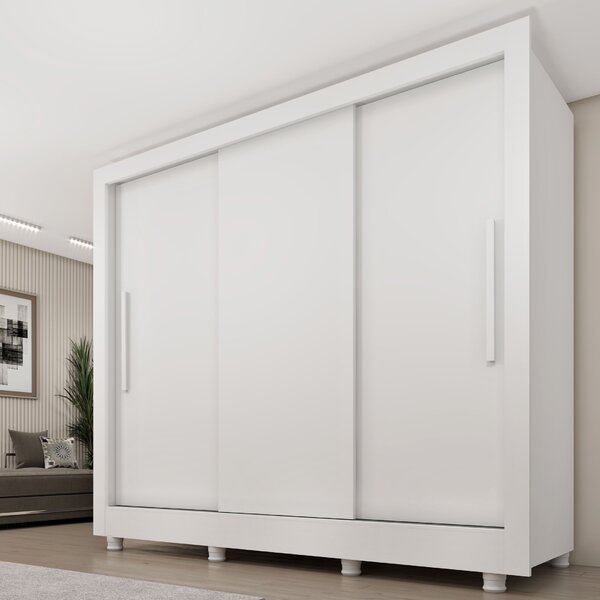 Guarda Roupa Casal Com Pés 3 Portas 4 Gavetas Taifa 190cm Esp