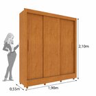 Guarda Roupa Casal Com Pés 3 Portas 4 Gavetas Taifa 190cm Esp