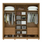 Guarda Roupa Casal Com Pés 3 Portas 6 Gavetas Spazio Flex 245