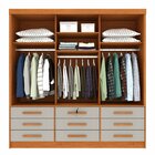 Guarda Roupa Casal Com Pés 3 Portas De Correr 9 Gavetas 199cm
