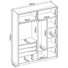 Guarda Roupa Casal Com Pés 4 Portas 2 Com Espelhos Attore D02