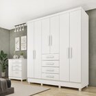 Guarda Roupa Casal Com Pés 6 Portas 4 Gavetas 180cm Arizona