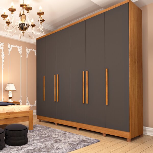 Guarda Roupa Casal Com Pés 6 Portas 4 Gavetas 239cm Veneza