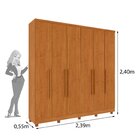 Guarda Roupa Casal Com Pés 6 Portas 4 Gavetas 239cm Veneza