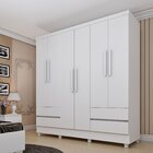 Guarda Roupa Casal Com Pés 6 Portas 4 Gavetas Com 180cm Oregon
