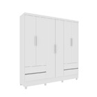 Guarda Roupa Casal Com Pés 6 Portas 4 Gavetas - Oregon-neve -