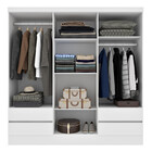 Guarda Roupa Casal Com Pés 6 Portas 4 Gavetas - Oregon-neve -