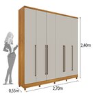 Guarda-roupa Casal Com Pés 6 Portas 8 Gavetas 270cm Sevilla