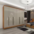 Guarda-roupa Casal Com Pés 6 Portas 8 Gavetas 270cm Sevilla