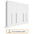 Guarda-roupa Casal Com Pés 6 Portas 8 Gavetas 270cm Sevilla