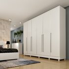 Guarda-roupa Casal Com Pés 6 Portas 8 Gavetas 270cm Sevilla