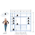 Guarda Roupa Casal Com Pés 6 Portas Em Mdf Platinium Zanzini