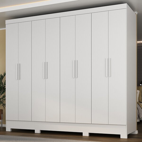 Guarda Roupa Casal Com Pés 8 Portas 4 Gavetas Jatobá Yescasa