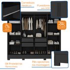 Guarda Roupa Casal Com Pés 8 Portas 4 Gavetas Jatobá Yescasa