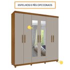 Guarda Roupa Casal Com Pés  6 Portas 3 Gavetas 219cm Olimpo M