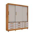 Guarda-roupa Casal Com Pés Chicago 3 Pt 9 Gv Cinamomo E Off W