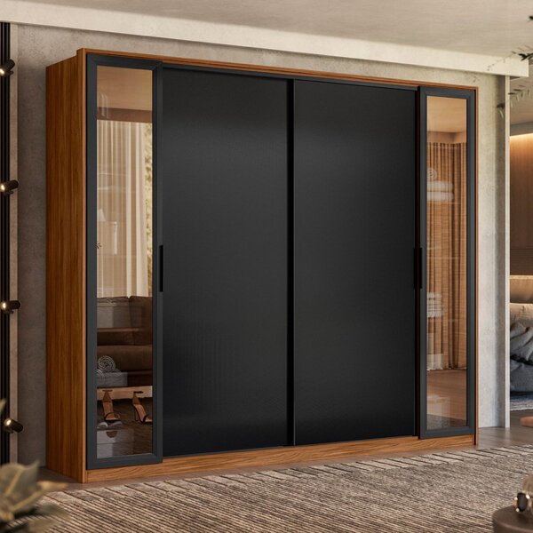 Guarda-roupa Casal Com Reflecta 4 Portas 4 Gavetas Laredo