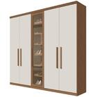 Guarda Roupa Casal Com Sapateira 5 Portas Duo F08 Freijó/off