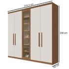 Guarda Roupa Casal Com Sapateira 5 Portas Duo F08 Freijó/off