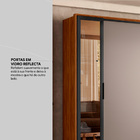 Guarda Roupa Casal Com Vidro Reflecta 4 Portas 4 Gavetas Flex