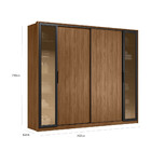 Guarda Roupa Casal Com Vidro Reflecta 4 Portas 4 Gavetas Flex