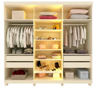 Guarda Roupa Casal Com Vidro Reflecta Led E Pés 6 Portas 100