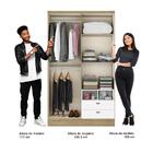 Guarda Roupa Casal Compacto 4 Portas 2 Gavetas Noce