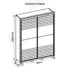 Guarda Roupa Casal Confort 2 Portas 3 Gavetas Branco Caemmun