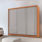 Guarda Roupa Casal Connor 100 Mdf 3 Portas De Correr Moderna