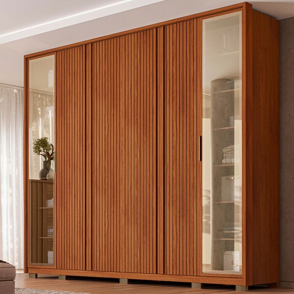 Guarda-roupa Casal Constantine 6 Portas 6 Gavetas Com Vidro R