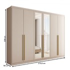 Guarda-roupa Casal Córdoba  6 Portas 6 Gavetas 100% Mdf Com E
