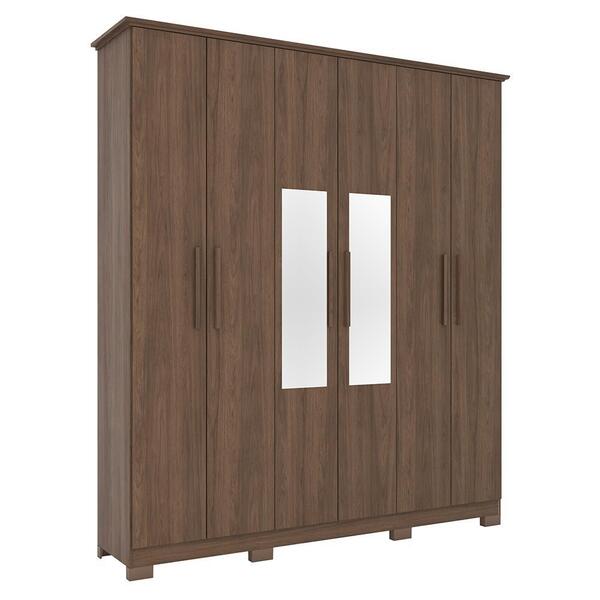 Guarda Roupa Casal Cover 6 Portas Com Espelho - Móveis Henn