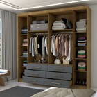 Guarda-roupa Casal Creta 6 Portas 6 Gavetas Nature/alasca - P