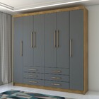 Guarda-roupa Casal Creta 6 Portas 6 Gavetas Nature/alasca - P