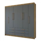 Guarda-roupa Casal Creta 6 Portas 6 Gavetas Nature/alasca - P