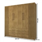 Guarda-roupa Casal Creta 6 Portas 6 Gavetas Nature/brisa - Pn
