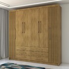 Guarda-roupa Casal Creta 6 Portas 6 Gavetas Nature/brisa - Pn