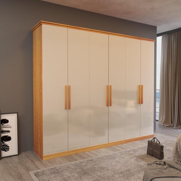 Guarda-roupa Casal Cyrus 100%mdf 6 Portas 4 Gav Bom Pastor